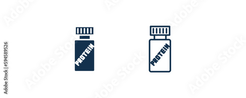 proteins icon. Outline and filled proteins icon from health and medical collection. Line and glyph vector isolated on white background. Editable proteins symbol.
