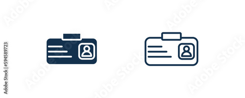 id icon. Outline and filled id icon from marketing collection. Line and glyph vector isolated on white background. Editable id symbol.