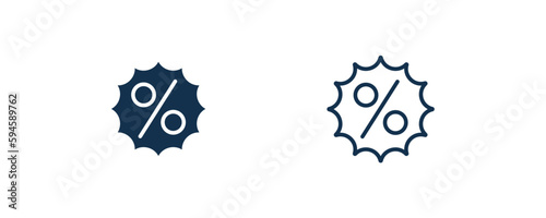 offer icon. Outline and filled offer icon from marketing collection. Line and glyph vector isolated on white background. Editable offer symbol.
