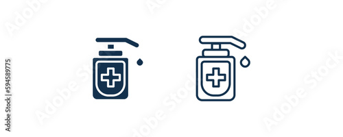 desinfectant icon. Outline and filled desinfectant icon from health and medical collection. Line and glyph vector isolated on white background. Editable desinfectant symbol. photo
