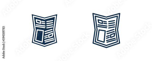 gazette icon. Outline and filled gazette icon from marketing collection. Line and glyph vector isolated on white background. Editable gazette symbol.