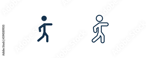 man pointing icon. Outline and filled man pointing icon from humans and behavior collection. Line and glyph vector isolated on white background. Editable man pointing symbol. © Abstract