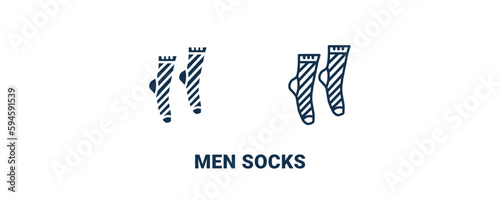 men socks icon. Outline and filled men socks icon from clothes and outfit collection. Line and glyph vector isolated on white background. Editable men socks symbol.