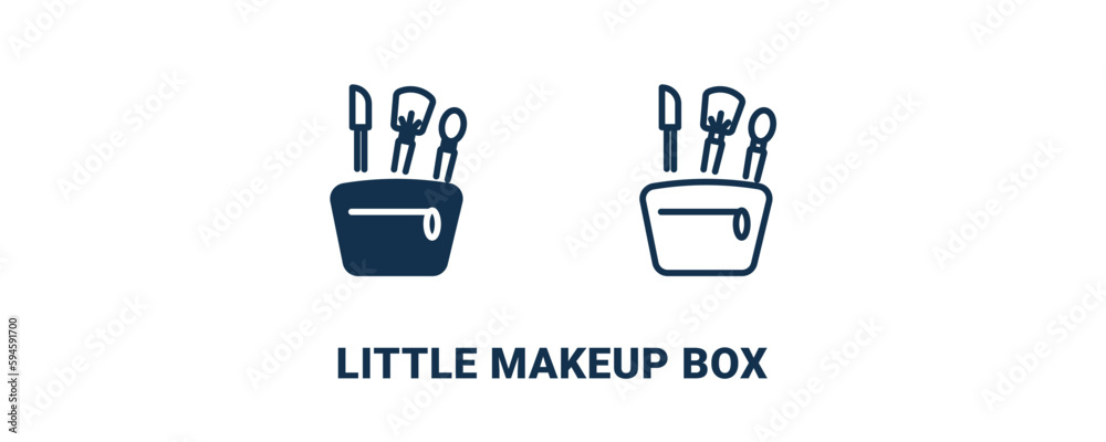 little makeup box icon. Outline and filled little makeup box icon from beauty and elegance collection. Line and glyph vector isolated on white background. Editable little makeup box symbol. little makeup box icon. Outline and filled little makeup box icon from beauty and elegance collection. Line and glyph vector isolated on white background. Editable little makeup box symbol.