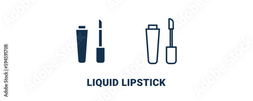 liquid lipstick icon. Outline and filled liquid lipstick icon from beauty and elegance collection. Line and glyph vector isolated on white background. Editable liquid lipstick symbol.