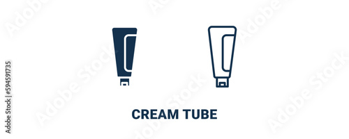 cream tube icon. Outline and filled cream tube icon from beauty and elegance collection. Line and glyph vector isolated on white background. Editable cream tube symbol.