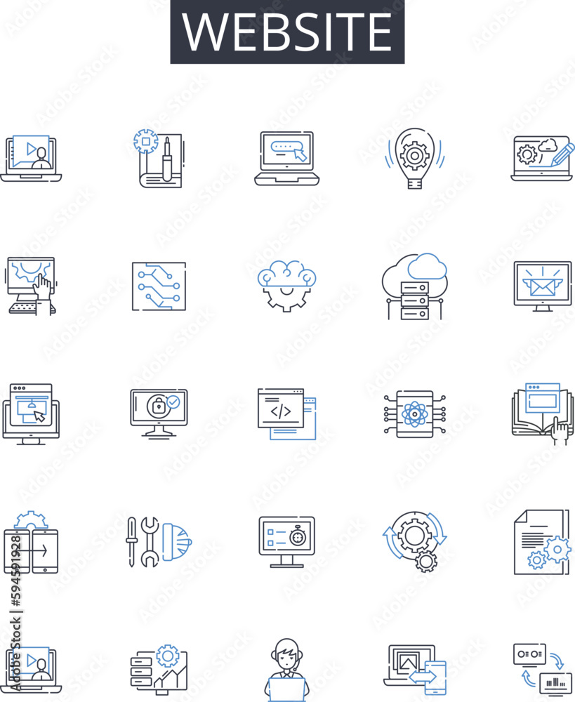 Website line icons collection. Home Page, Online Portal, Internet Location, Web Space, Digital Platform, Cyberspace Connection, Virtual Domain vector and linear illustration. Cyber Site,Net Location Website line icons collection. Home Page, Online Portal, Internet Location, Web Space, Digital Platform, Cyberspace Connection, Virtual Domain vector and linear illustration. Cyber Site,Net Location