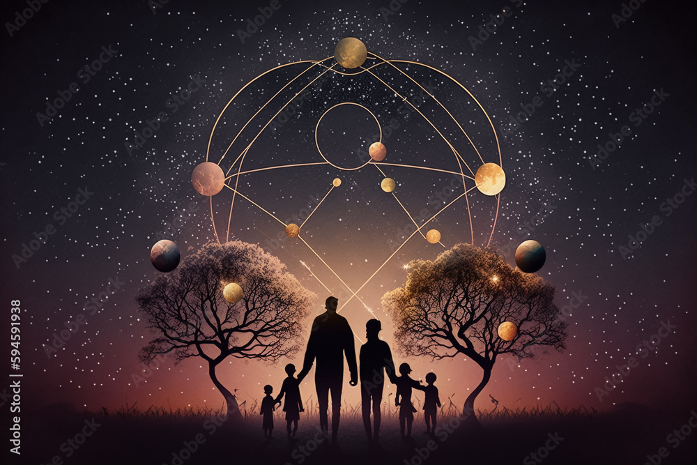 Constellation familiale, schéma familiale, IA générative, Générative, IA