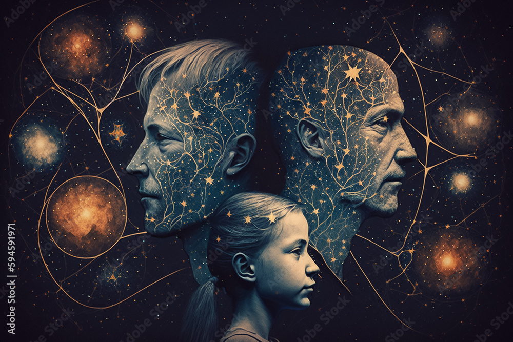 Constellation familiale, schéma familiale, IA générative, Générative, IA