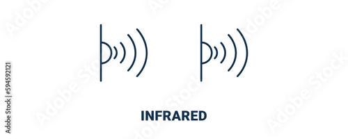 infrared icon. Outline and filled infrared icon from ai and future technology collection. Line and glyph vector isolated on white background. Editable infrared symbol.