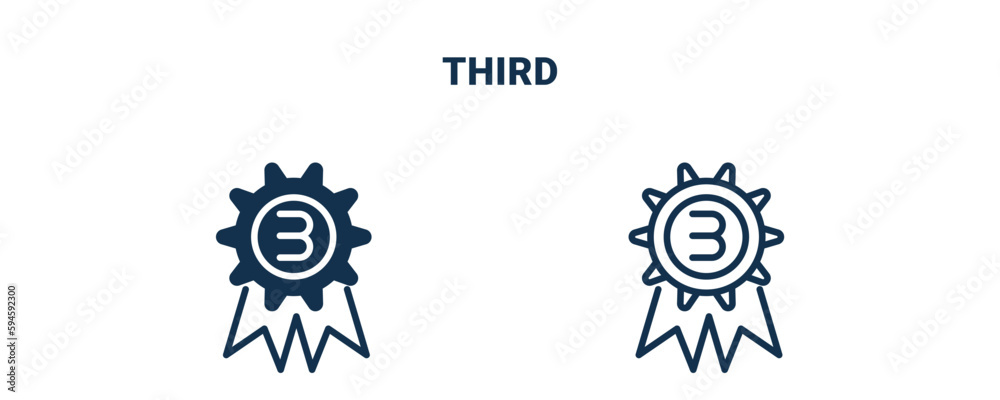 third icon. Outline and filled third icon from sport and games collection. Line and glyph vector isolated on white background. Editable third symbol. third icon. Outline and filled third icon from sport and games collection. Line and glyph vector isolated on white background. Editable third symbol.