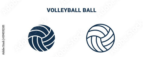 volleyball ball icon. Outline and filled volleyball ball icon from sport and games collection. Line and glyph vector isolated on white background. Editable volleyball ball symbol.