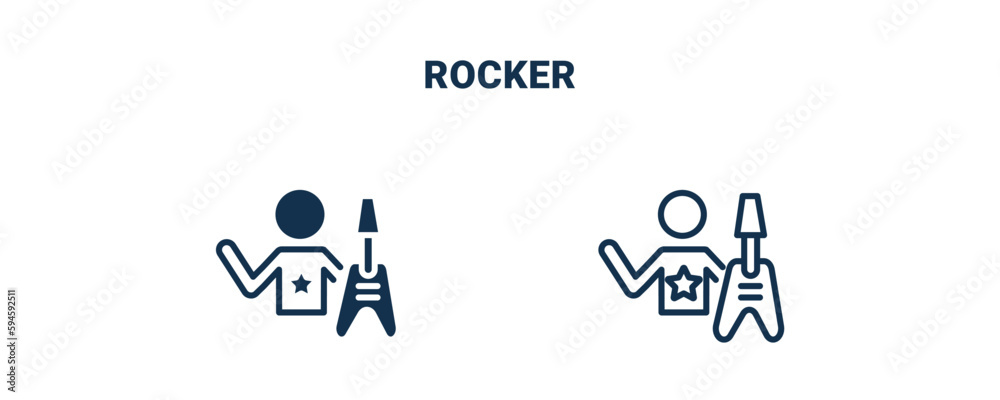 Tab Rocker Vector rocker icon. Outline and filled rocker icon from social media marketing ...
