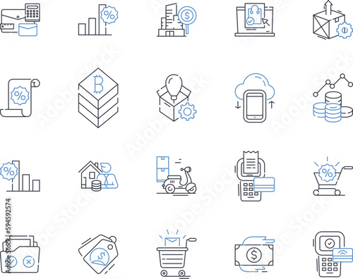 Swaps markets line icons collection. Derivatives, Trading, Contracts, Futures, Options, Interest, Rates vector and linear illustration. Equity,Liquidity,Securities outline signs set