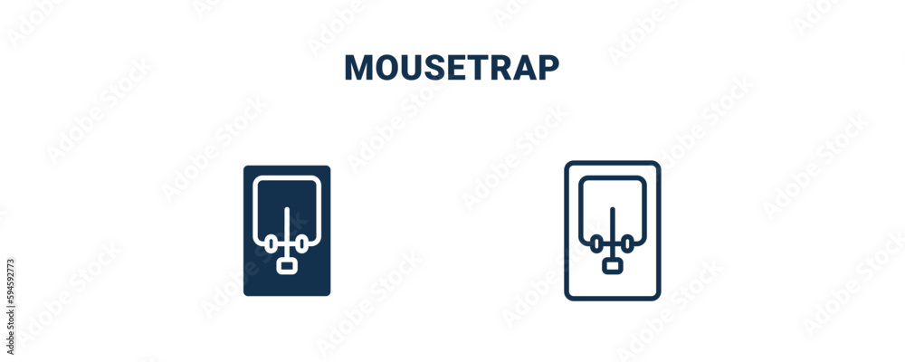 mousetrap icon. Outline and filled mousetrap icon from electronic device and stuff collection. Line and glyph vector isolated on white background. Editable mousetrap symbol.