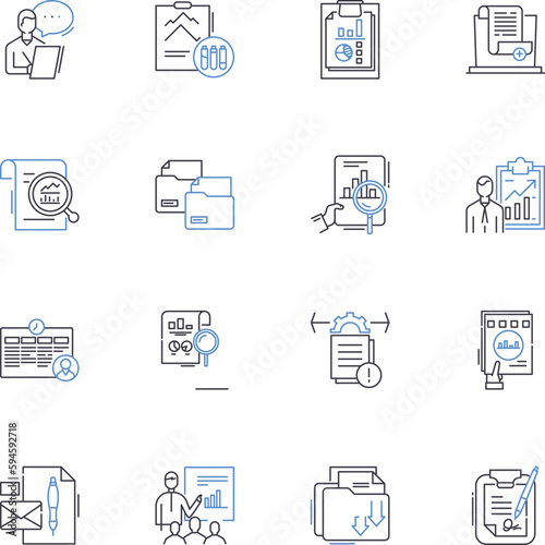 Histories line icons collection. Antiquity, Ancestry, Archaeology, Chronicles, Lore, Memoirs, Narrative vector and linear illustration. Origins,Past,Records outline signs set