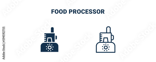 food processor icon. Outline and filled food processor icon from electronic device and stuff collection. Line and glyph vector isolated on white background. Editable food processor symbol.