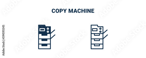 copy machine icon. Outline and filled copy machine icon from electronic device and stuff collection. Line and glyph vector isolated on white background. Editable copy machine symbol.