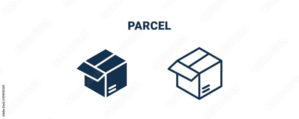 parcel icon. Outline and filled parcel icon from delivery and logistics collection. Line and glyph vector isolated on white background. Editable parcel symbol. parcel icon. Outline and filled parcel icon from delivery and logistics collection. Line and glyph vector isolated on white background. Editable parcel symbol.