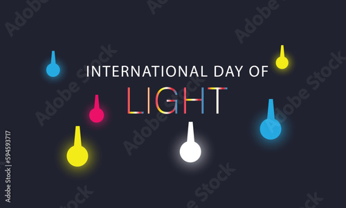 international day of light. Template for background, banner, card, poster. vector illustration