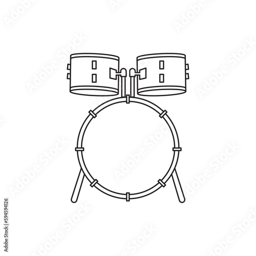 Isolated drum set musical instrument icon Flat design Vector