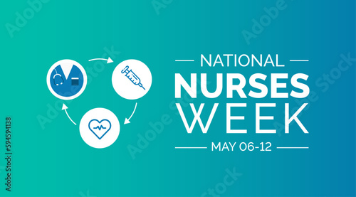 National Nurses Week background or banner design template celebrated in may