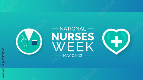 National Nurses Week background or banner design template celebrated in may
