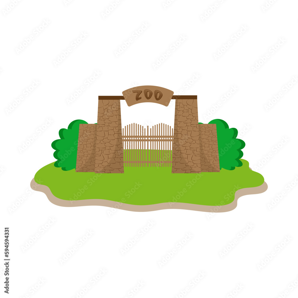 Vector design of gate and arch sign. Set of gate and wall stock symbol for web