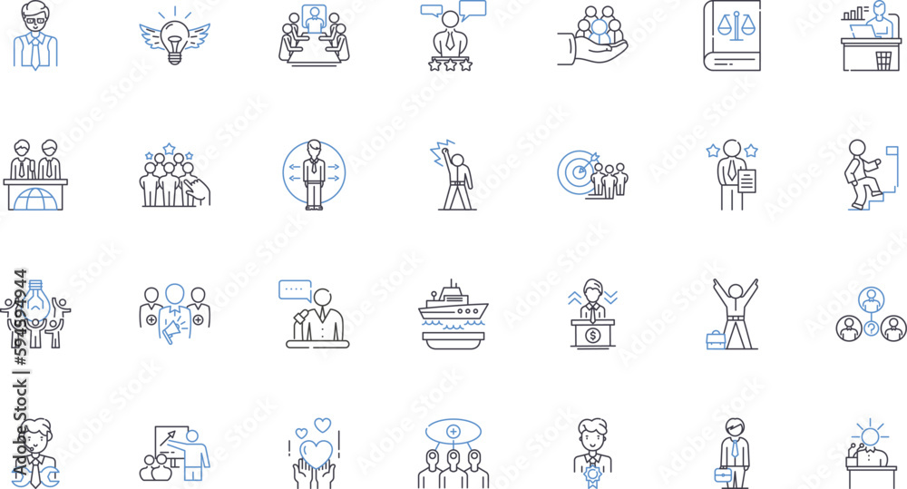 Taking Control Iconography Control line icons collection. Mastery, Authority, Command, Domination ...