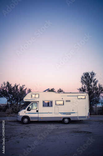 camper van on the beach
