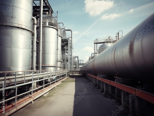 Efficient Industrial Complex: Pipelines and Storage Tanks | Generative AI
