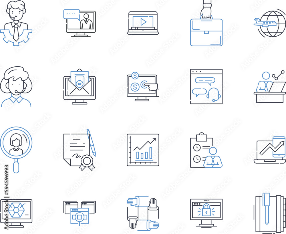 Strategy department line icons collection. Planning, Tactics, Analysis, Execution, Innovation, Evaluation, Objectives vector and linear illustration. Vision,Goals,Framework outline signs set Strategy department line icons collection. Planning, Tactics, Analysis, Execution, Innovation, Evaluation, Objectives vector and linear illustration. Vision,Goals,Framework outline signs set