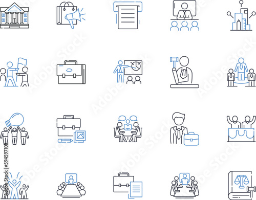 Commodity trading line icons collection. Futures, Commodities, Derivatives, Arbitrage, Options, Hedging, Speculation vector and linear illustration. Exchange,Contracts,Futures market outline signs set photo