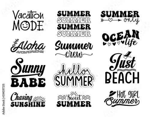 Summer Typography Vector Designs Bundle
