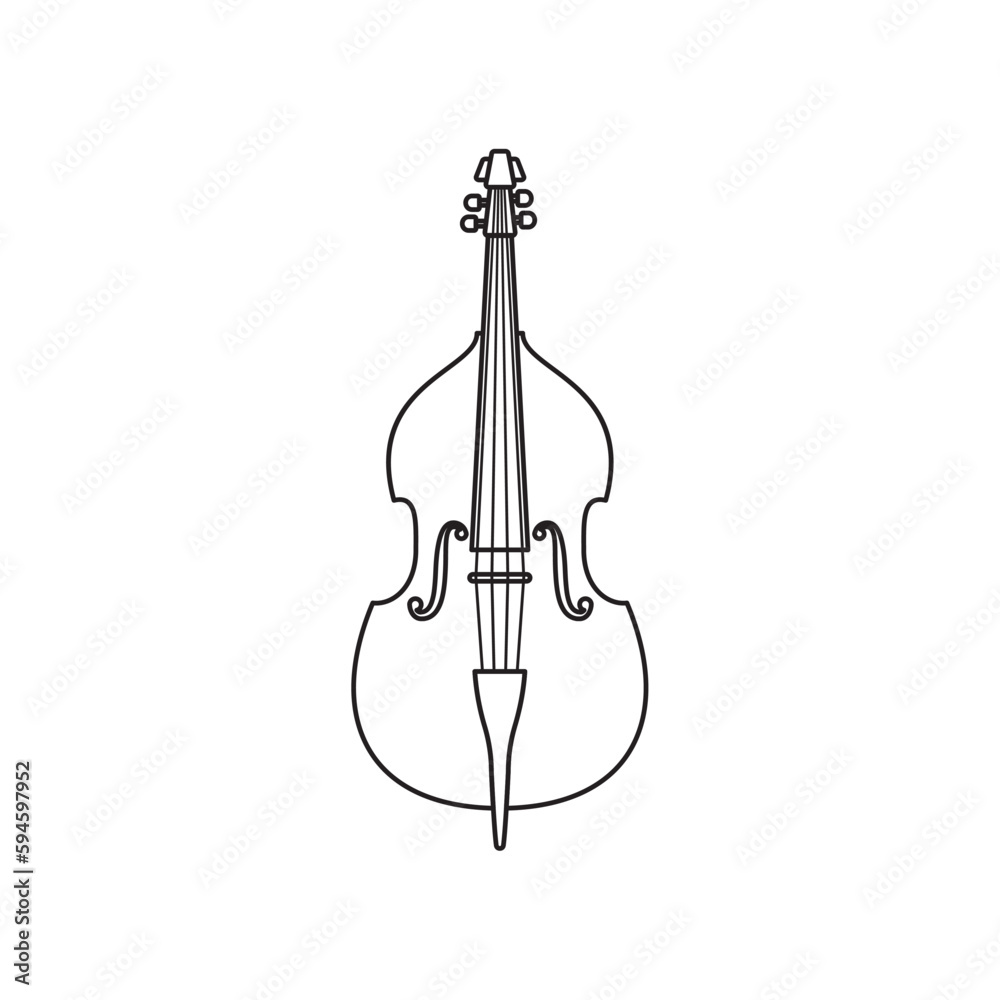 Isolated cello musical instrument icon Flat design Vector