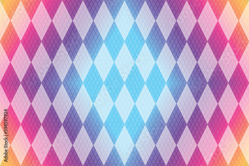 Vector seamless retro geometric pattern with colorful gradient rhombuses