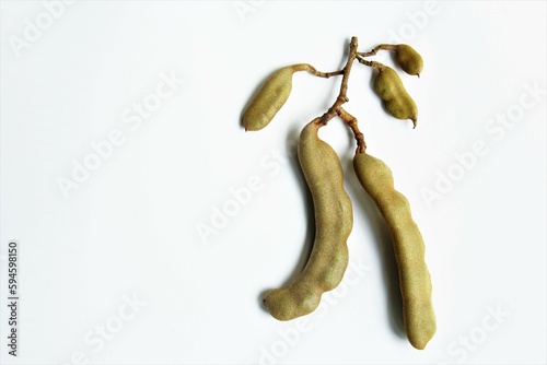 Obraz na płótnie Fresh tamarind photo isolate on white background top view copy space