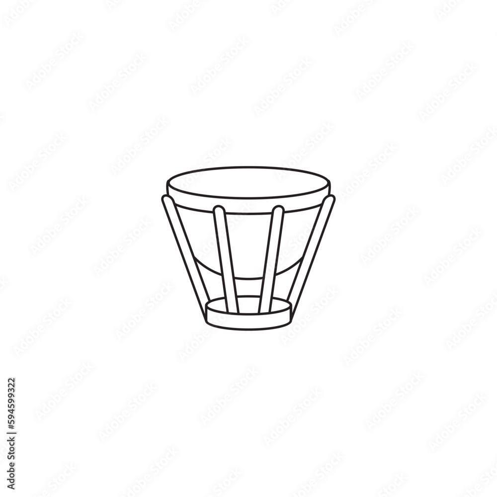Isolated drum musical instrument icon Flat design Vector Isolated drum musical instrument icon Flat design Vector