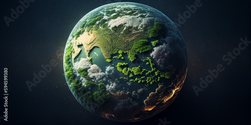 Protecting Our Green Earth Planet background. Eco-Friendly Initiatives  Sustainable Future for Our Planet. Generative AI