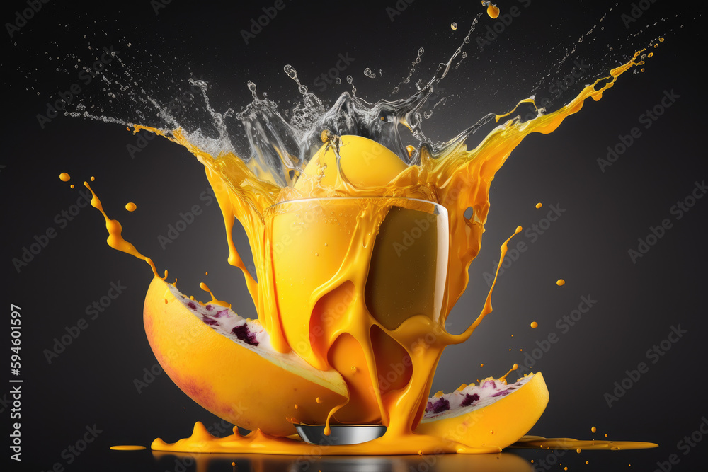 mango juice smoothie splash a captivating image of a mango juice ...