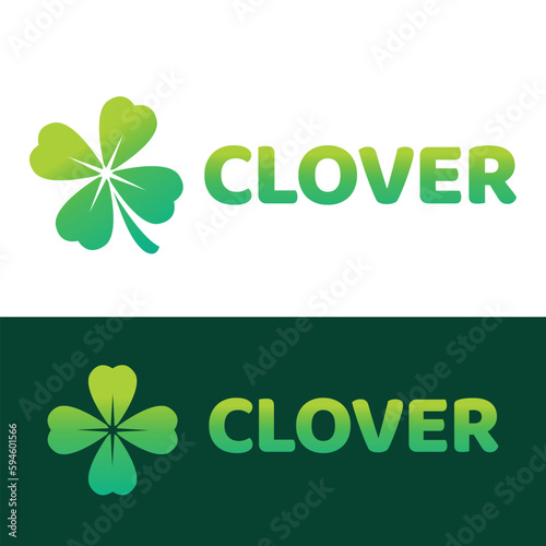Modern vector flat design simple minimalist logo template of 4 leaf clover shamrock vector for brand, emblem, label, badge. Isolated on white background.