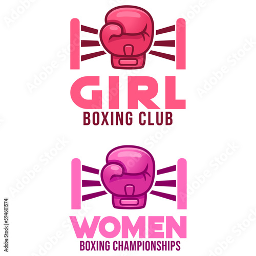 Modern vector flat design simple minimalist logo template of boxing club academy championship vector for brand, emblem, label, badge. Isolated on white background.