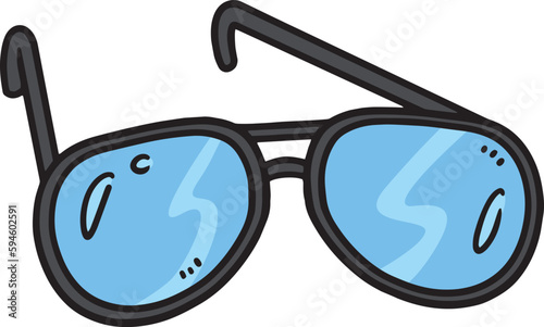 Sunglasses Cartoon Colored Clipart Illustration