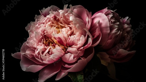 timeless grace of a peony close-up. AI generated