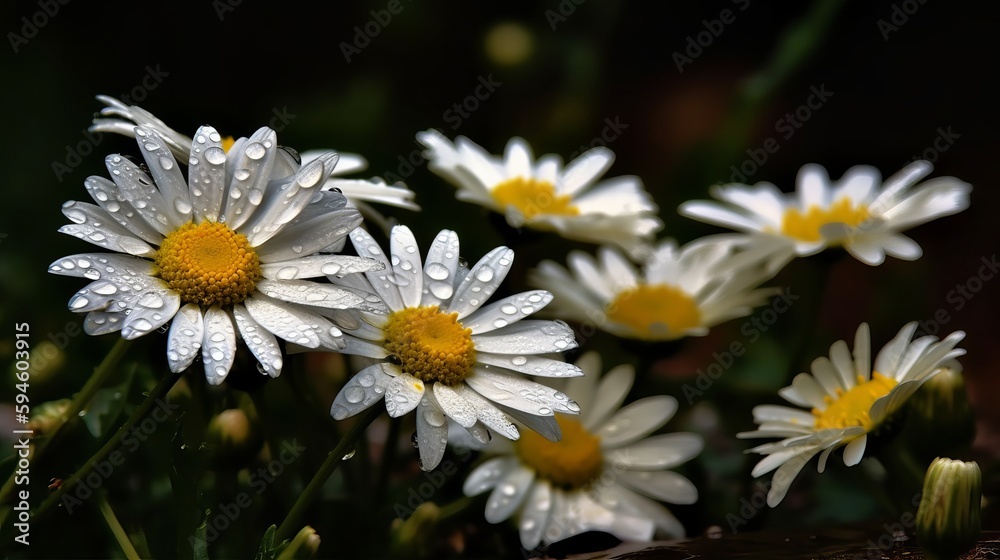 Fototapeta premium simple, charming beauty of a daisy chain close-up. AI generated