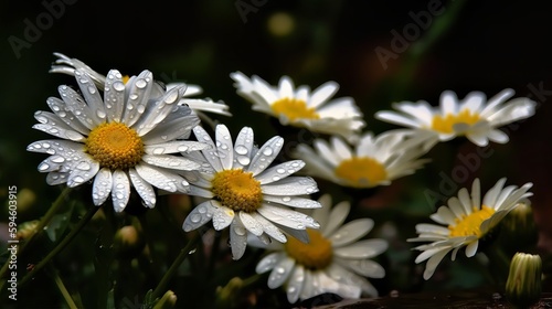 simple  charming beauty of a daisy chain close-up. AI generated