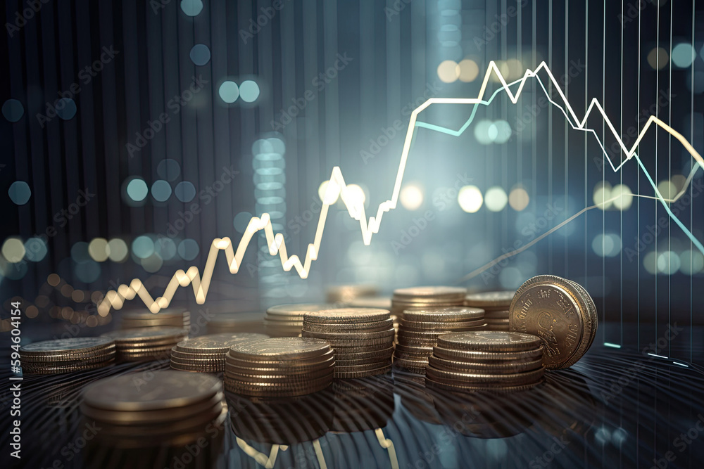 Stock market chart for financial investment concept. Generative AI