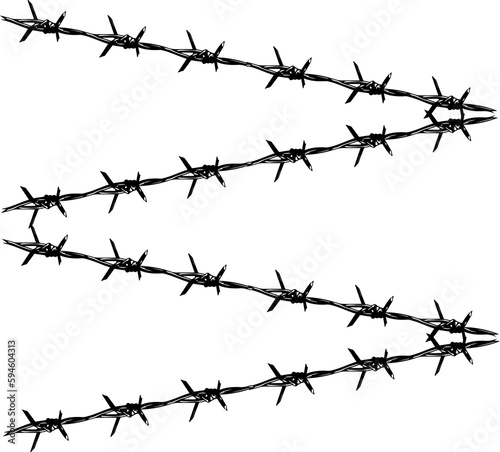 barbed wire vector silhouette zigzag