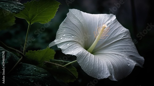 ethereal beauty of a moonflower. AI generated