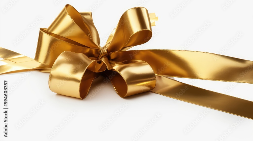 Decorative red bow with horizontal red ribbon. Bbow for page decor isolated on white.. Created with generative AI Decorative red bow with horizontal red ribbon. Bbow for page decor isolated on white.. Created with generative AI